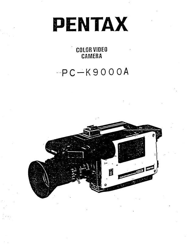 Mode d'emploi PENTAX PC-K9000A CAMCORDER