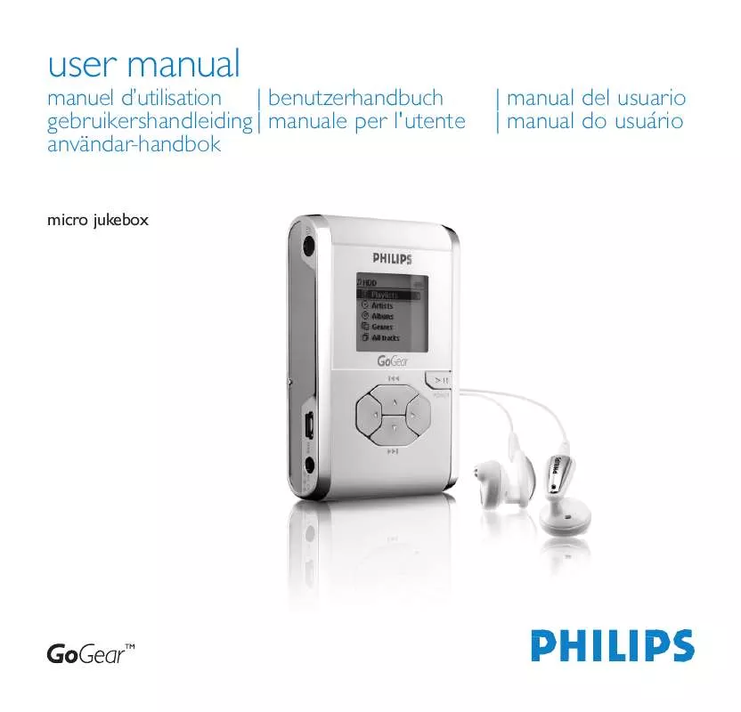 Mode d'emploi PHILIPS 1.5GB MICRO JUKEBOX HDD060