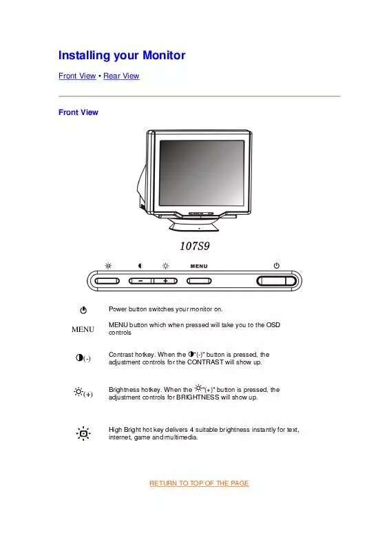 Mode d'emploi PHILIPS 107S96