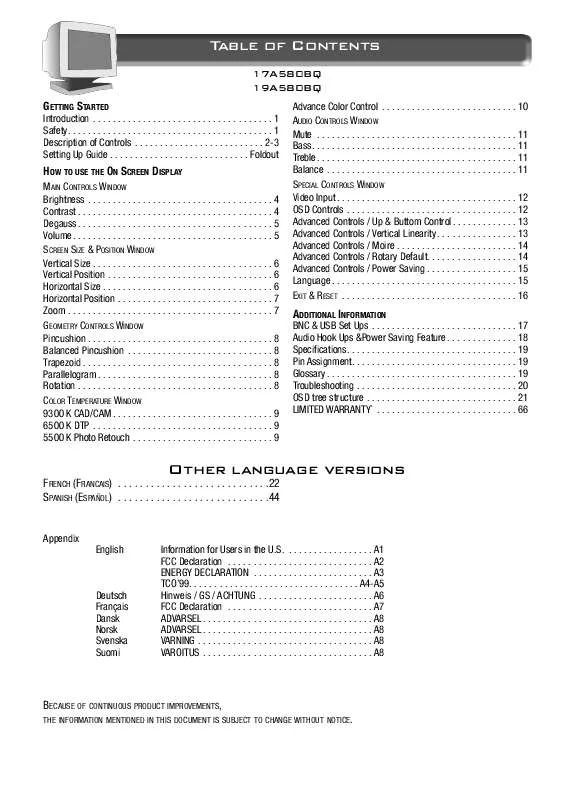 Mode d'emploi PHILIPS 17A580BQ