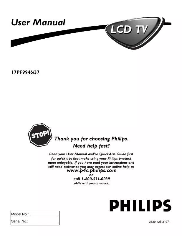 Mode d'emploi PHILIPS 17PF9946