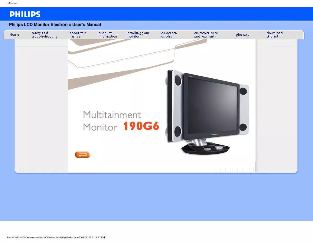 Mode d'emploi PHILIPS 190G6FB