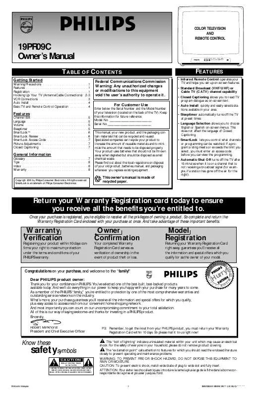 Mode d'emploi PHILIPS 19PR09C