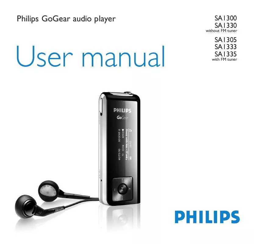 Mode d'emploi PHILIPS 1GB-FLASH AUDIO PLAYER SA1333