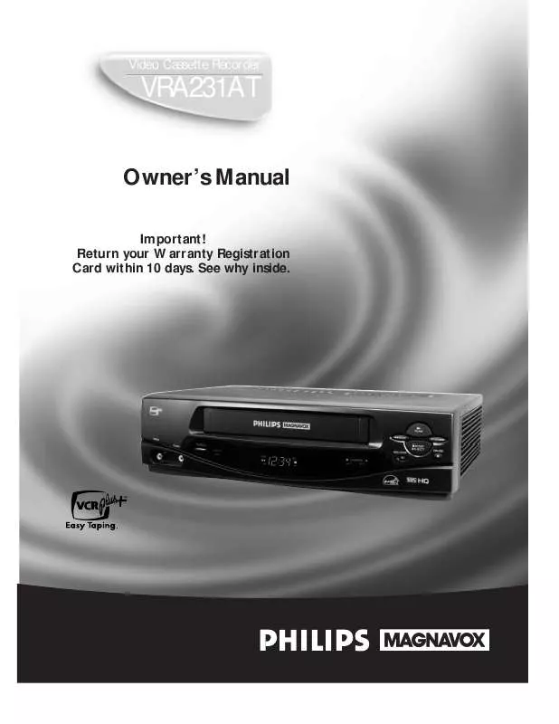 Mode d'emploi PHILIPS 2 HD LED CLOCK VCR VRA231AT