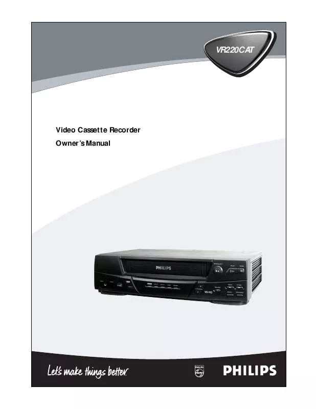 Mode d'emploi PHILIPS 2 HEAD VIDEO CASSETTE RECORDER VR220CAT