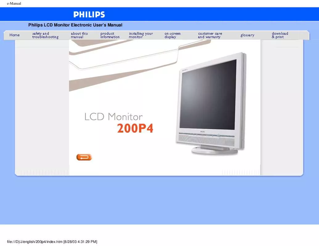 Mode d'emploi PHILIPS 200P4VS-74B