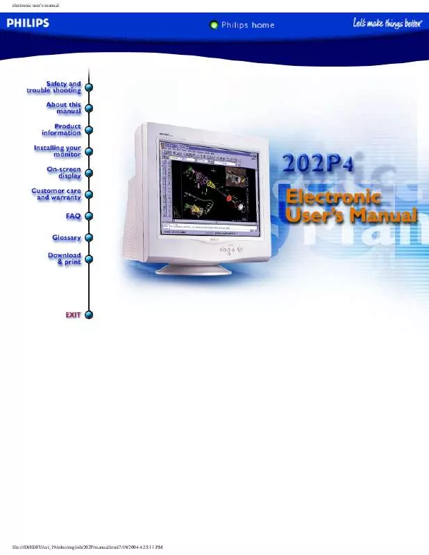 Mode d'emploi PHILIPS 202P45