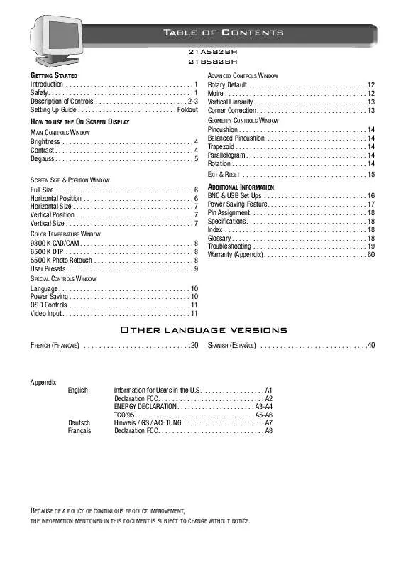 Mode d'emploi PHILIPS 21A582BH