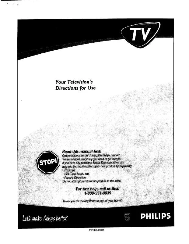 Mode d'emploi PHILIPS 25-STEREO CTV W-REMOTE CONT-PEWTER-26LL500