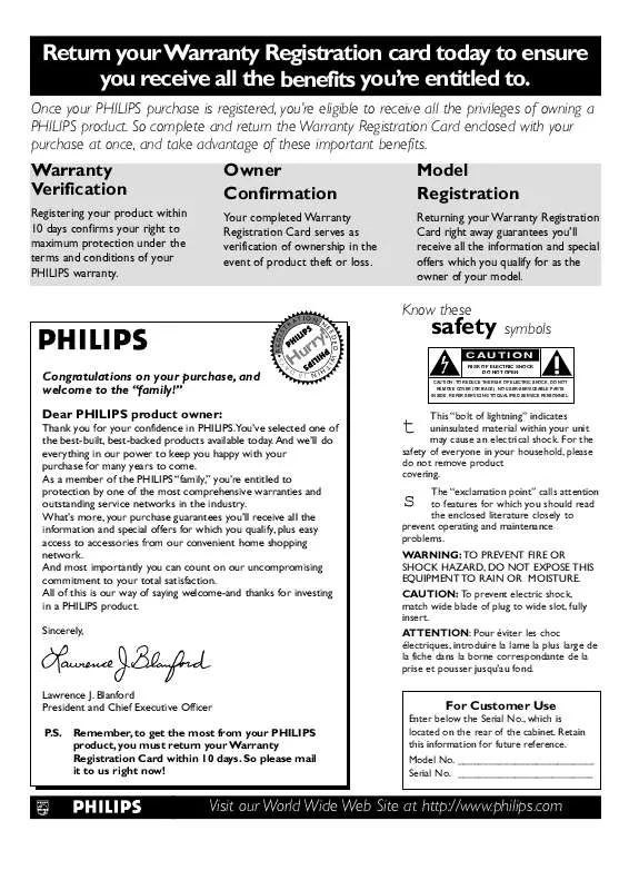 Mode d'emploi PHILIPS 27PT841999