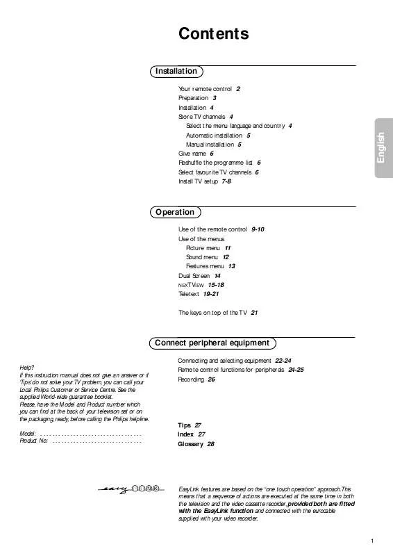 Mode d'emploi PHILIPS 28PW8807