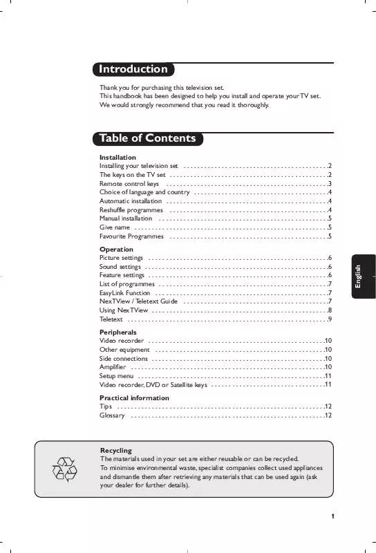 Mode d'emploi PHILIPS 29PT9007