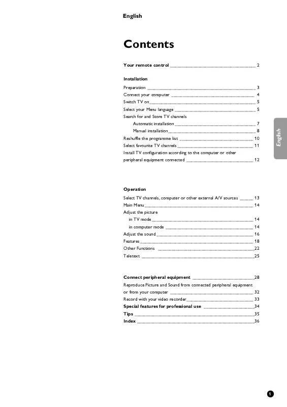 Mode d'emploi PHILIPS 29PX8001