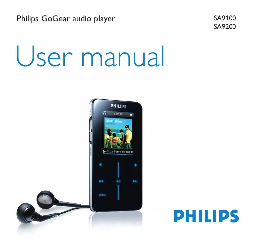 Mode d'emploi PHILIPS 2GB-FLASH AUDIO PLAYER SA9200