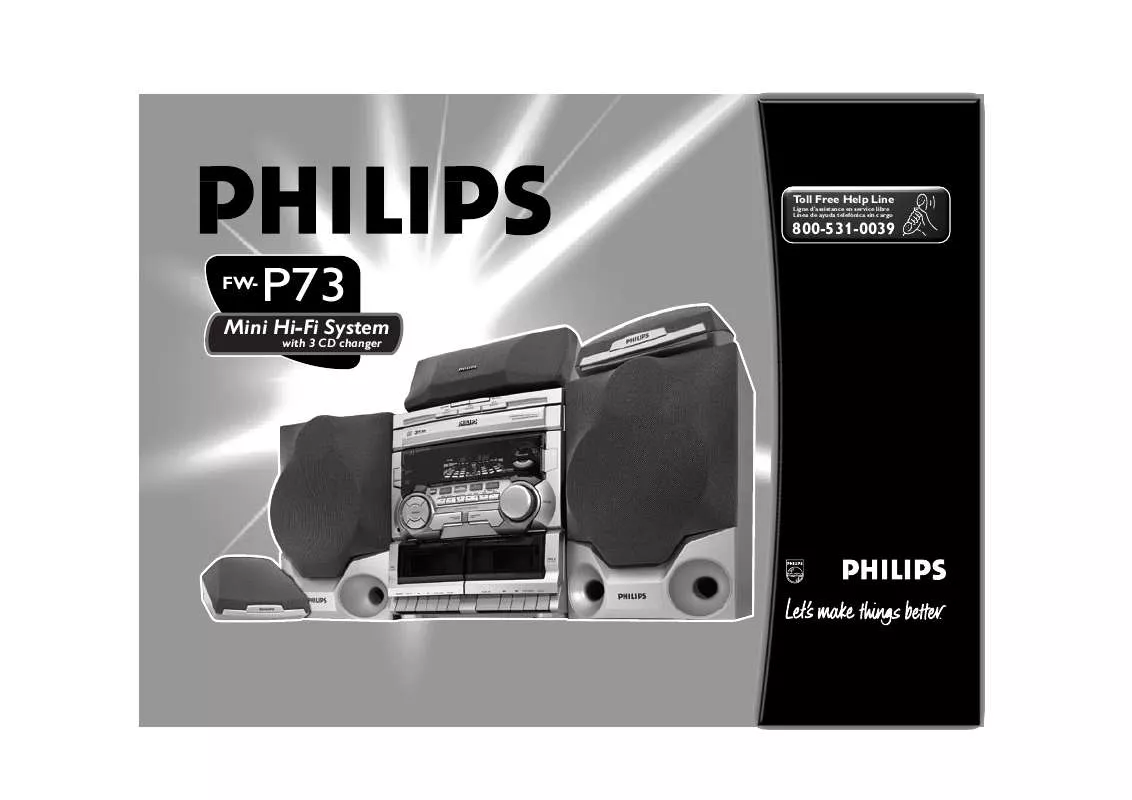 Mode d'emploi PHILIPS 3 CD CHANGER PRO LOGIC FWP73P37