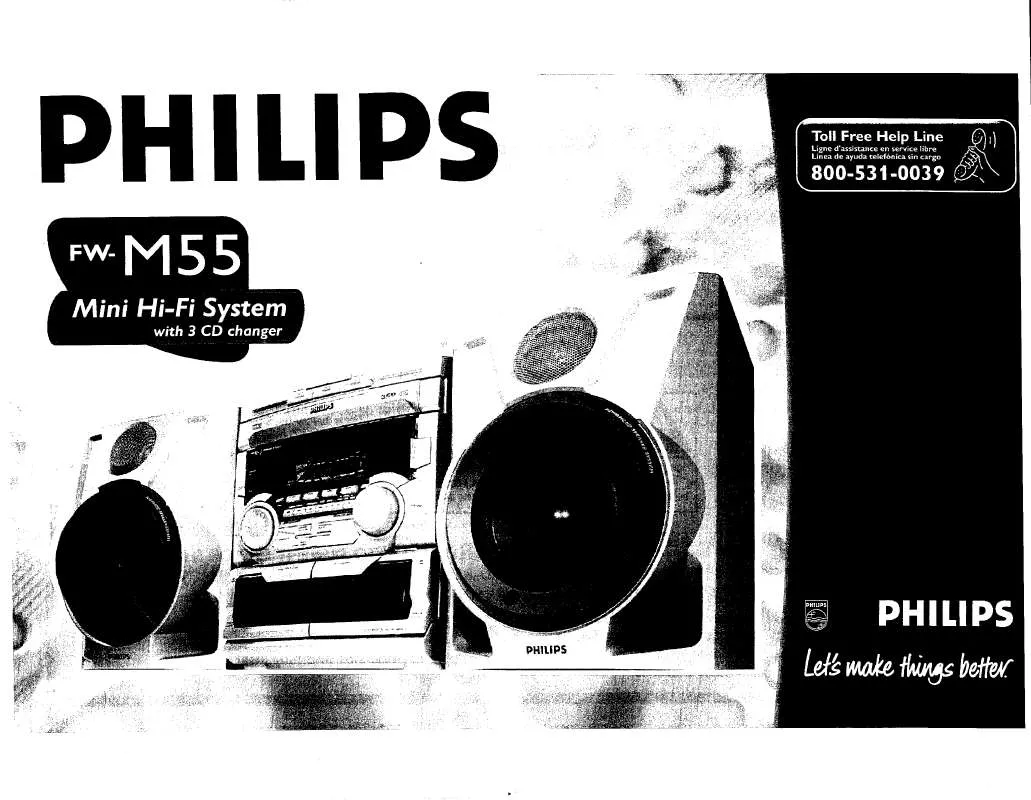 Mode d'emploi PHILIPS 3 CD CHANGER WITH MP3-CD PLAYBACK FWM55