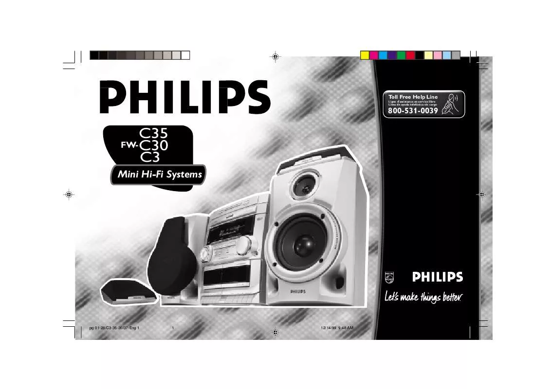 Mode d'emploi PHILIPS 3 DISC SHELF STSYEM W60 FWC3C37