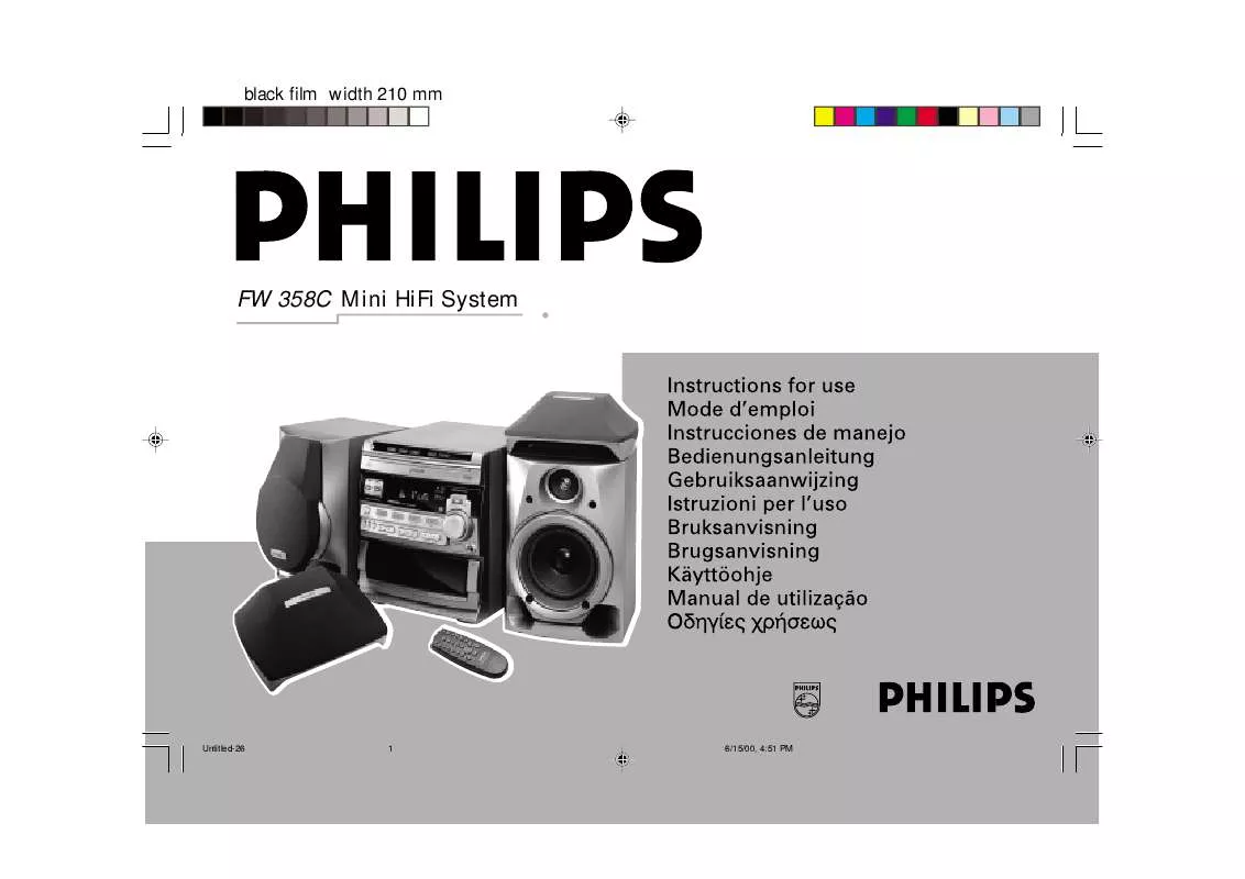 Mode d'emploi PHILIPS 3 DISC SHELF SYS. W-SURR. FW358C3799