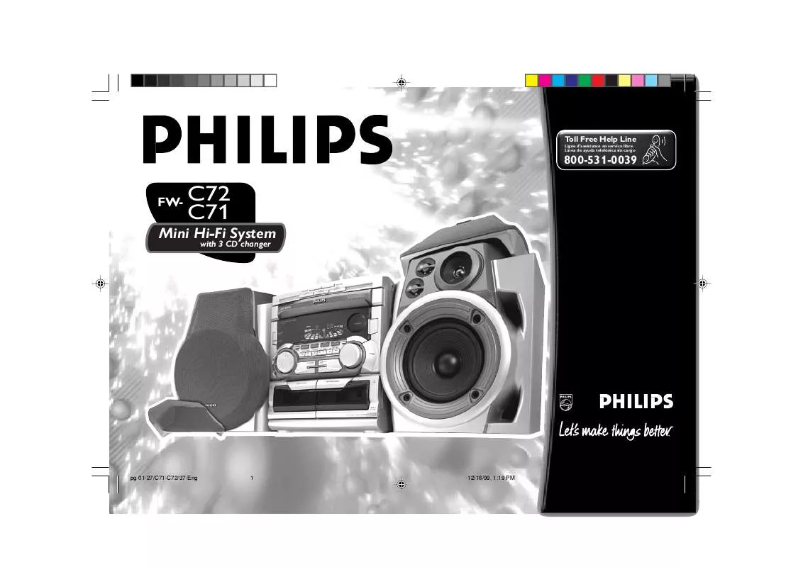 Mode d'emploi PHILIPS 3 DISC SHELF SYSTEM ESTIMATE FWC71C37