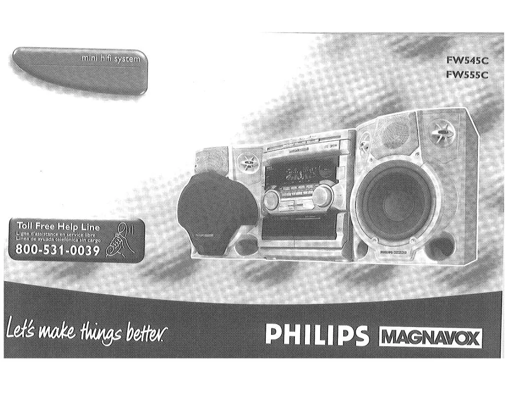 Mode d'emploi PHILIPS 3 DISC SHELF SYSTEM FW555C37