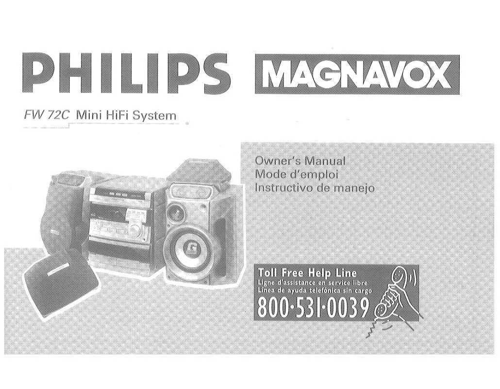 Mode d'emploi PHILIPS 3 DISC SHELF SYSTEM FW72C37