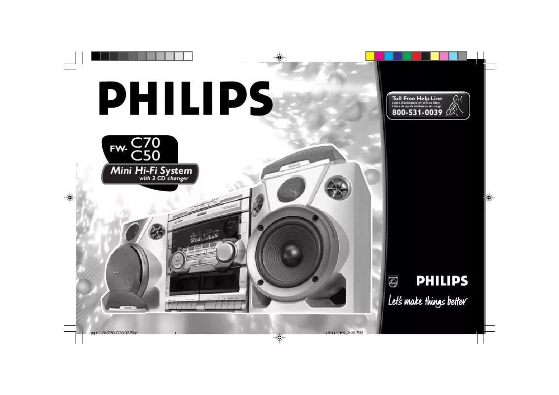 Mode d'emploi PHILIPS 3 DISC SHELF SYSTEM FWC50C37