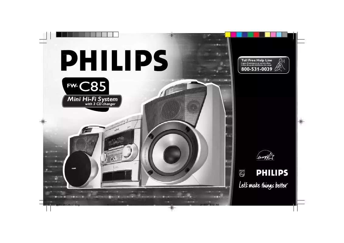 Mode d'emploi PHILIPS 3 DISC SHELF SYSTEM FWC85C37