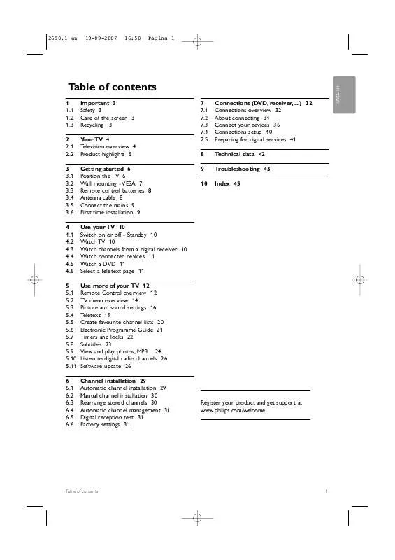 Mode d'emploi PHILIPS 32PFL7862D