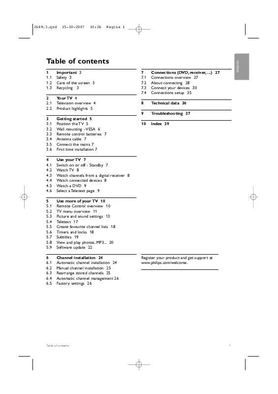 Mode d'emploi PHILIPS 32PFL9432