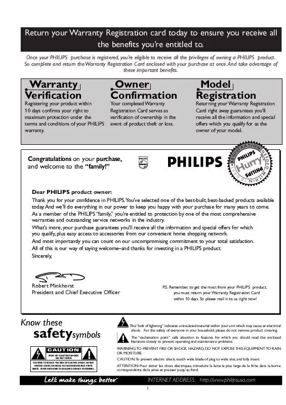 Mode d'emploi PHILIPS 34PW984699