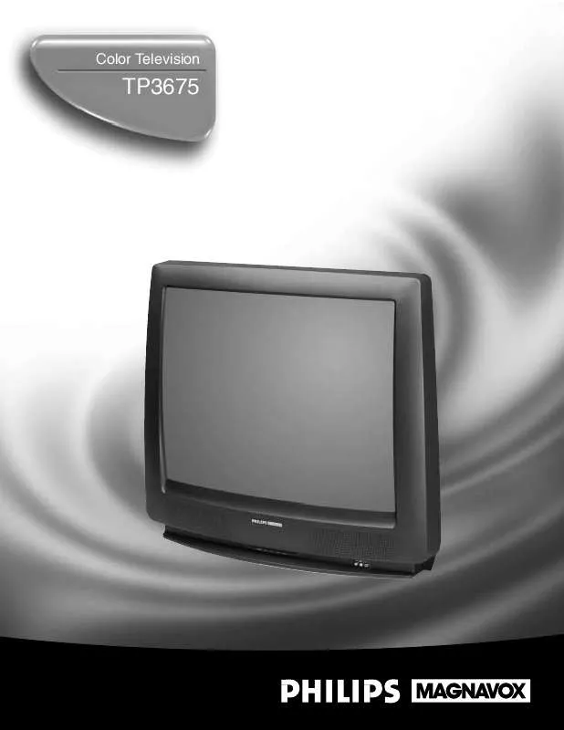 Mode d'emploi PHILIPS 36 IN SINGLE PIP COLOR TV TP3675C