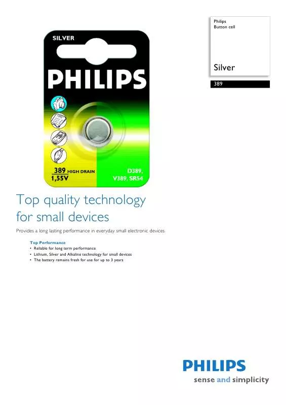 Mode d'emploi PHILIPS 389