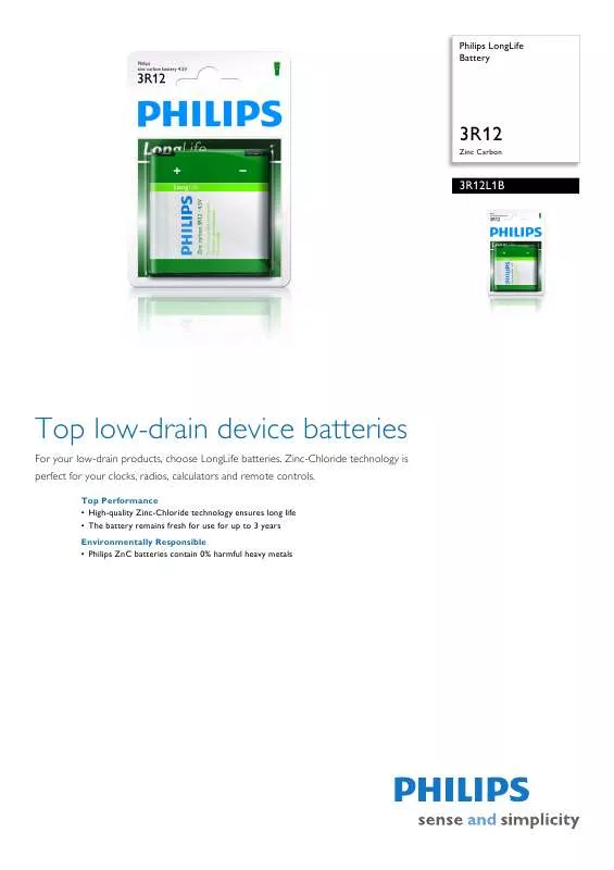 Mode d'emploi PHILIPS 3R12L1B