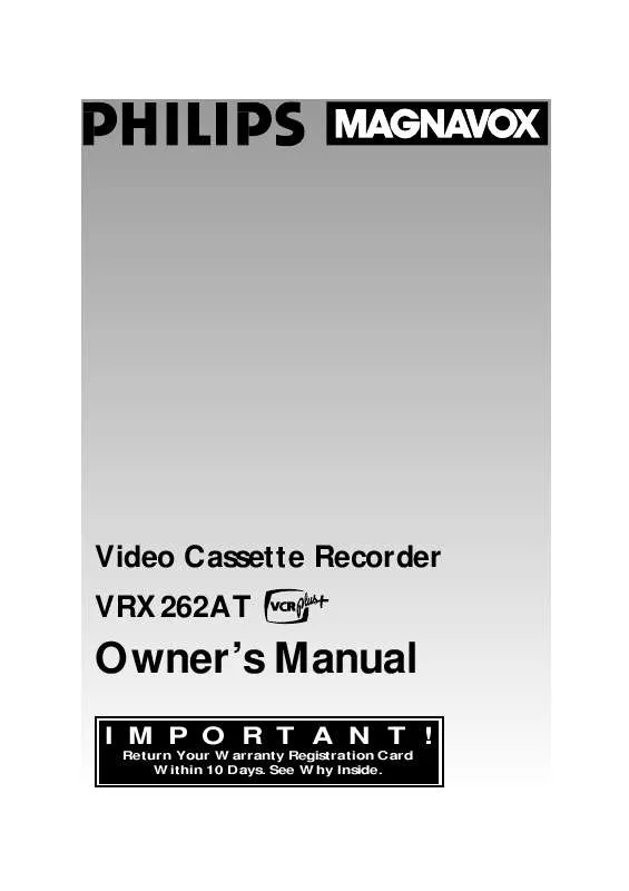 Mode d'emploi PHILIPS 4 HD HIFI LED CLOCK VCR VRX262AT