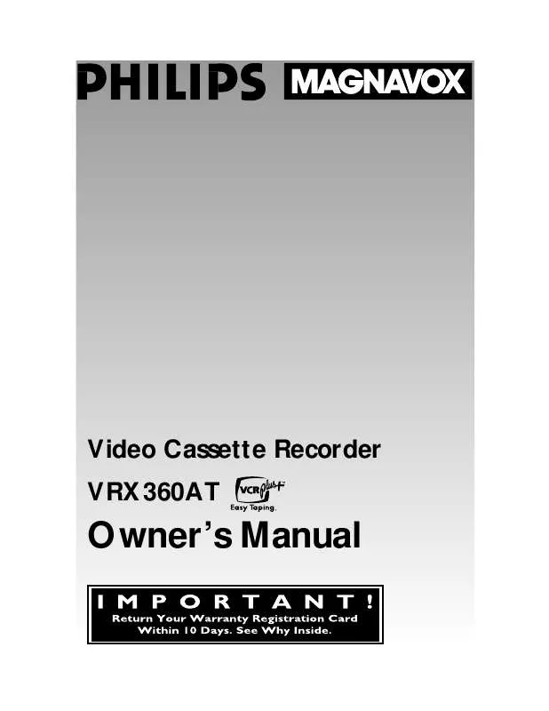 Mode d'emploi PHILIPS 4 HD HIFI LED CLOCK VCR VRX360AT