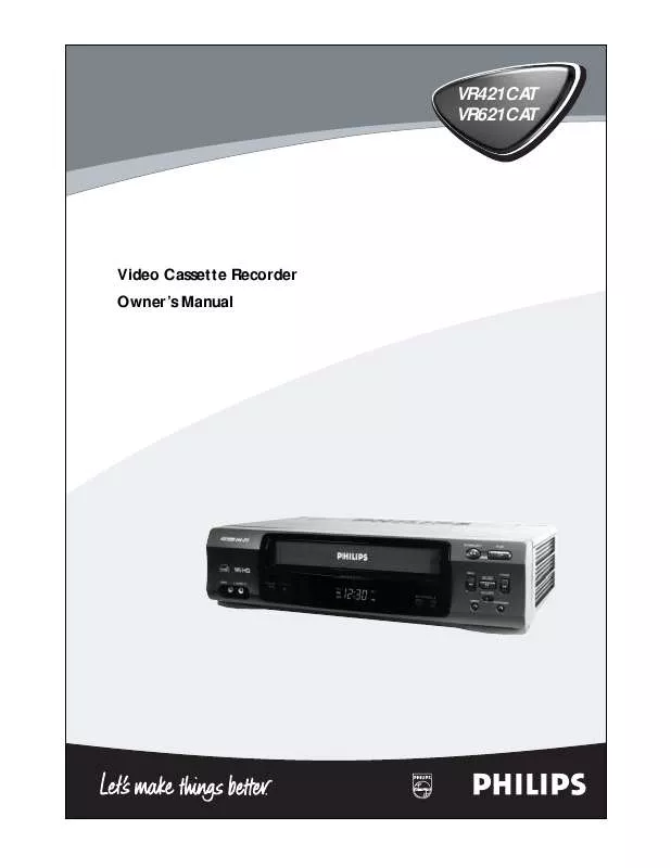 Mode d'emploi PHILIPS 4-HD-LED CLOCK-VIDEO CASSETTE RECORDER VR421CAT