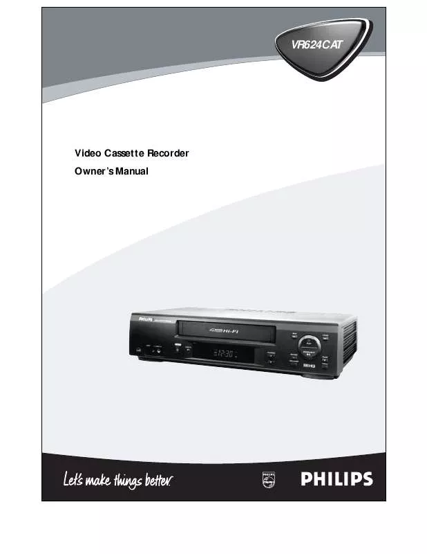 Mode d'emploi PHILIPS 4-HEAD HI-FI LED CLOCK VCR VR624CAT