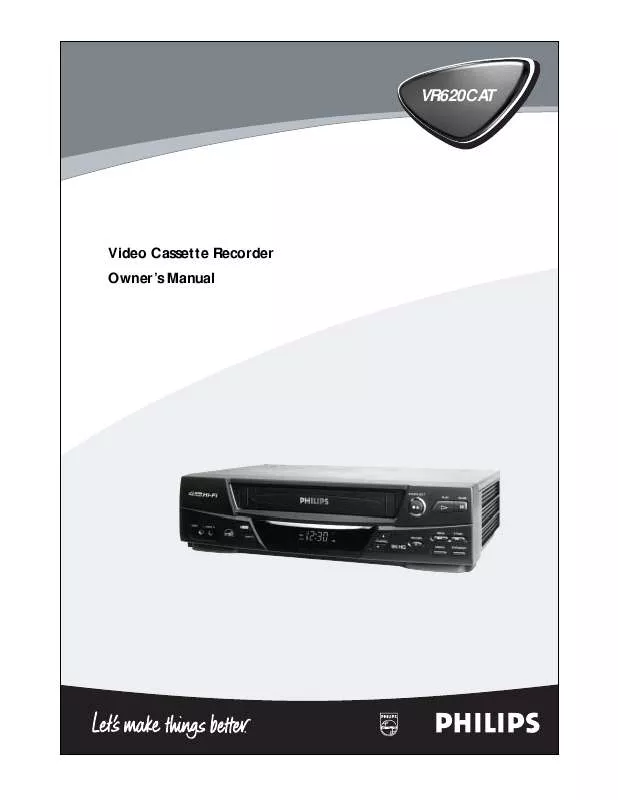 Mode d'emploi PHILIPS 4-HEAD HI-FI VCR VR620CAT