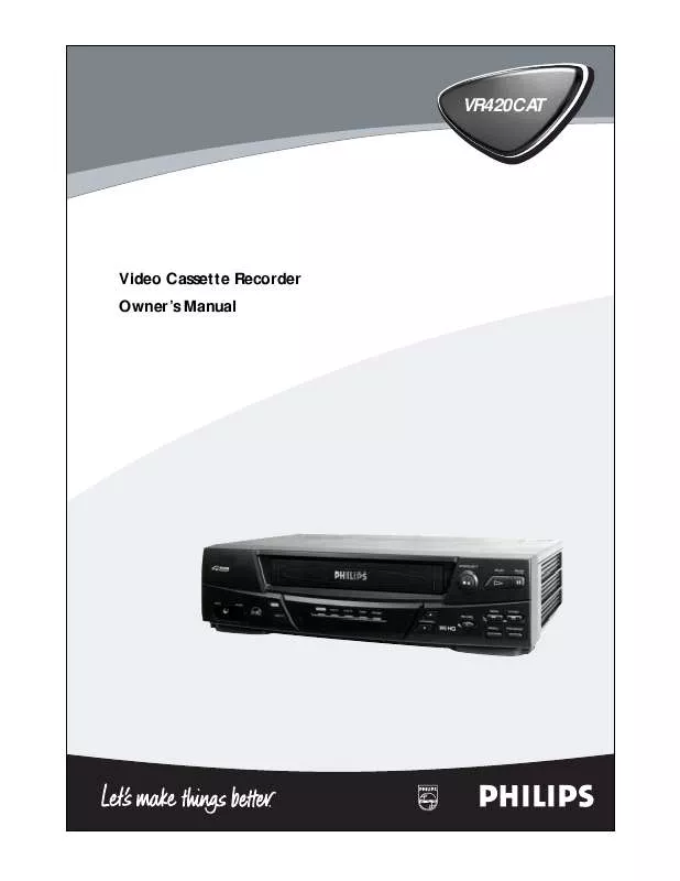 Mode d'emploi PHILIPS 4-HEAD VIDEO CASSETTE RECORDER VR420CAT