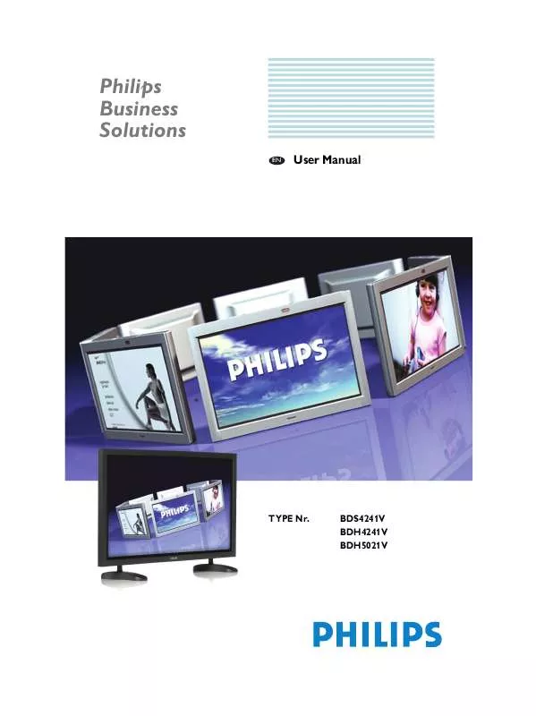 Mode d'emploi PHILIPS 42-WVGA PLASMA MONITOR BDS4241V