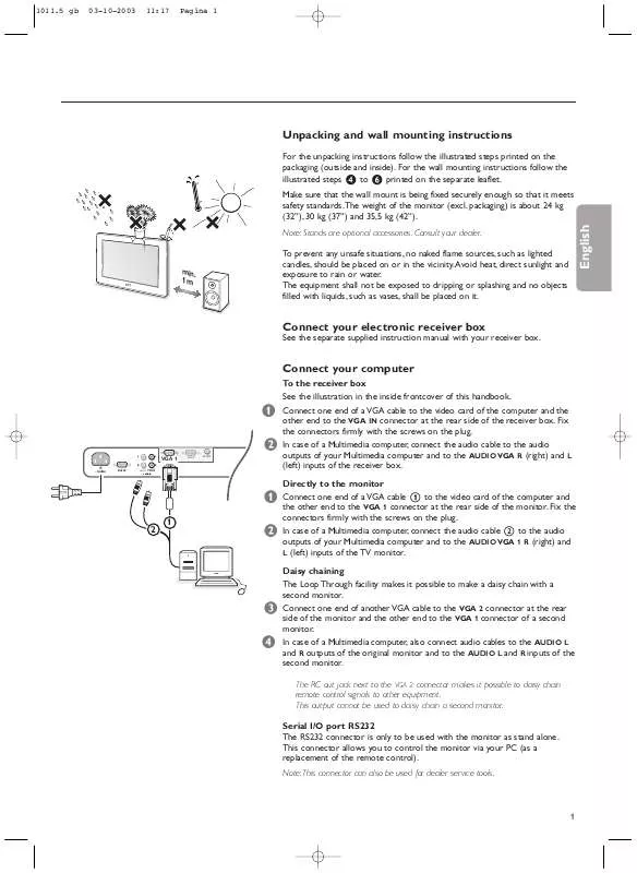 Mode d'emploi PHILIPS 42FD9944-69S