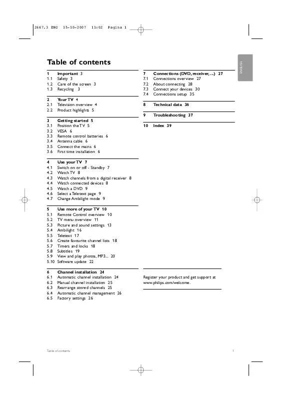 Mode d'emploi PHILIPS 42PFL9532