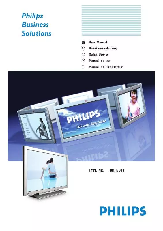 Mode d'emploi PHILIPS 50-WXGA PLASMA MONITOR BDH5011-74B