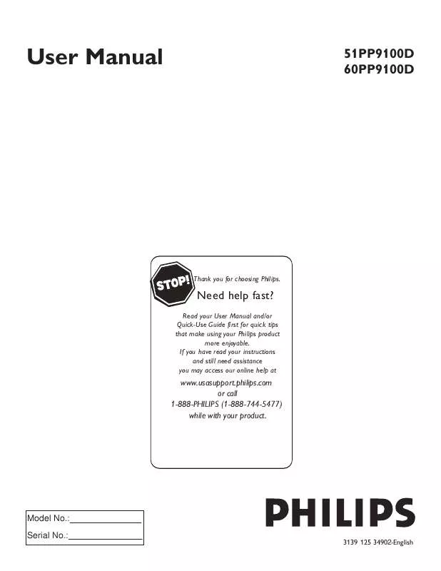 Mode d'emploi PHILIPS 51PP9100D-37B