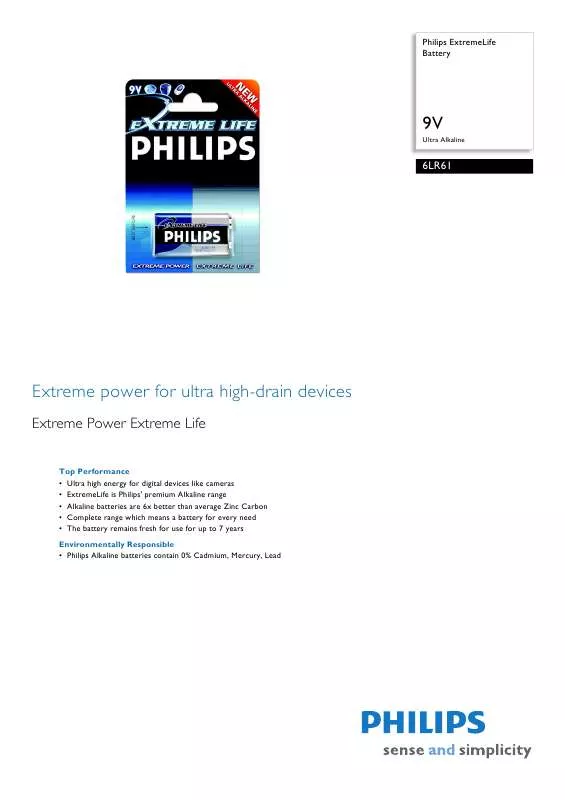 Mode d'emploi PHILIPS 6LR61