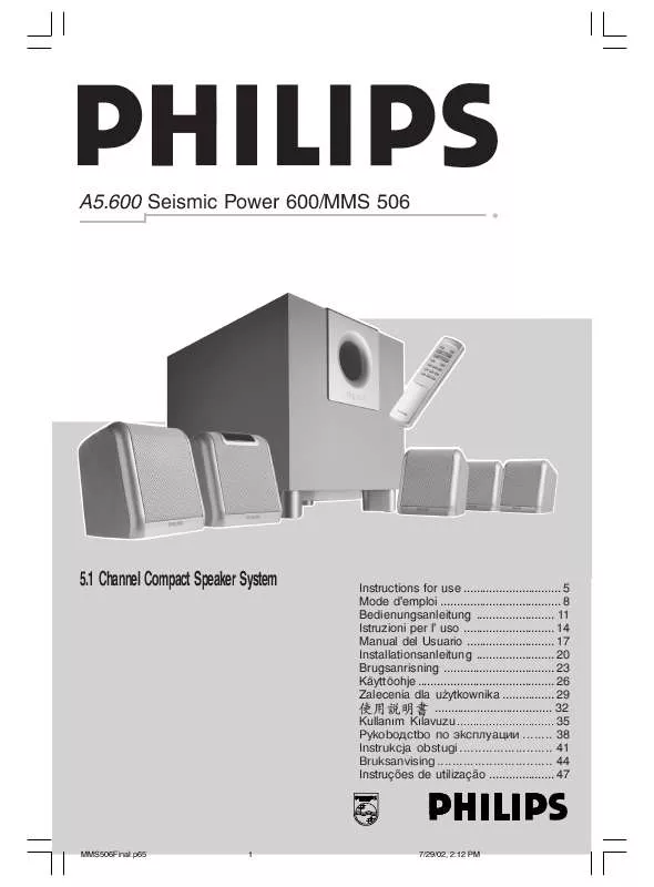 Mode d'emploi PHILIPS A5.600