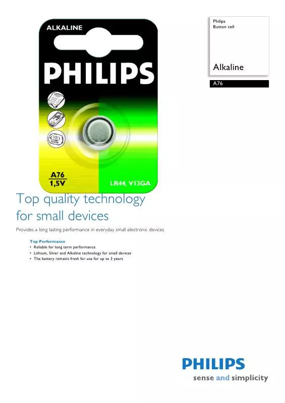 Mode d'emploi PHILIPS A76