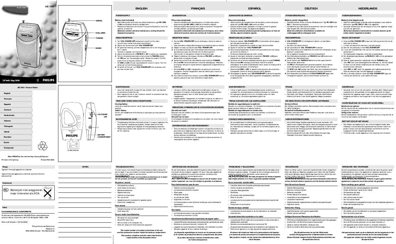 Mode d'emploi PHILIPS AE1505