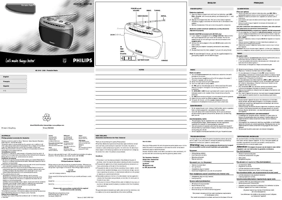 Mode d'emploi PHILIPS AE2150